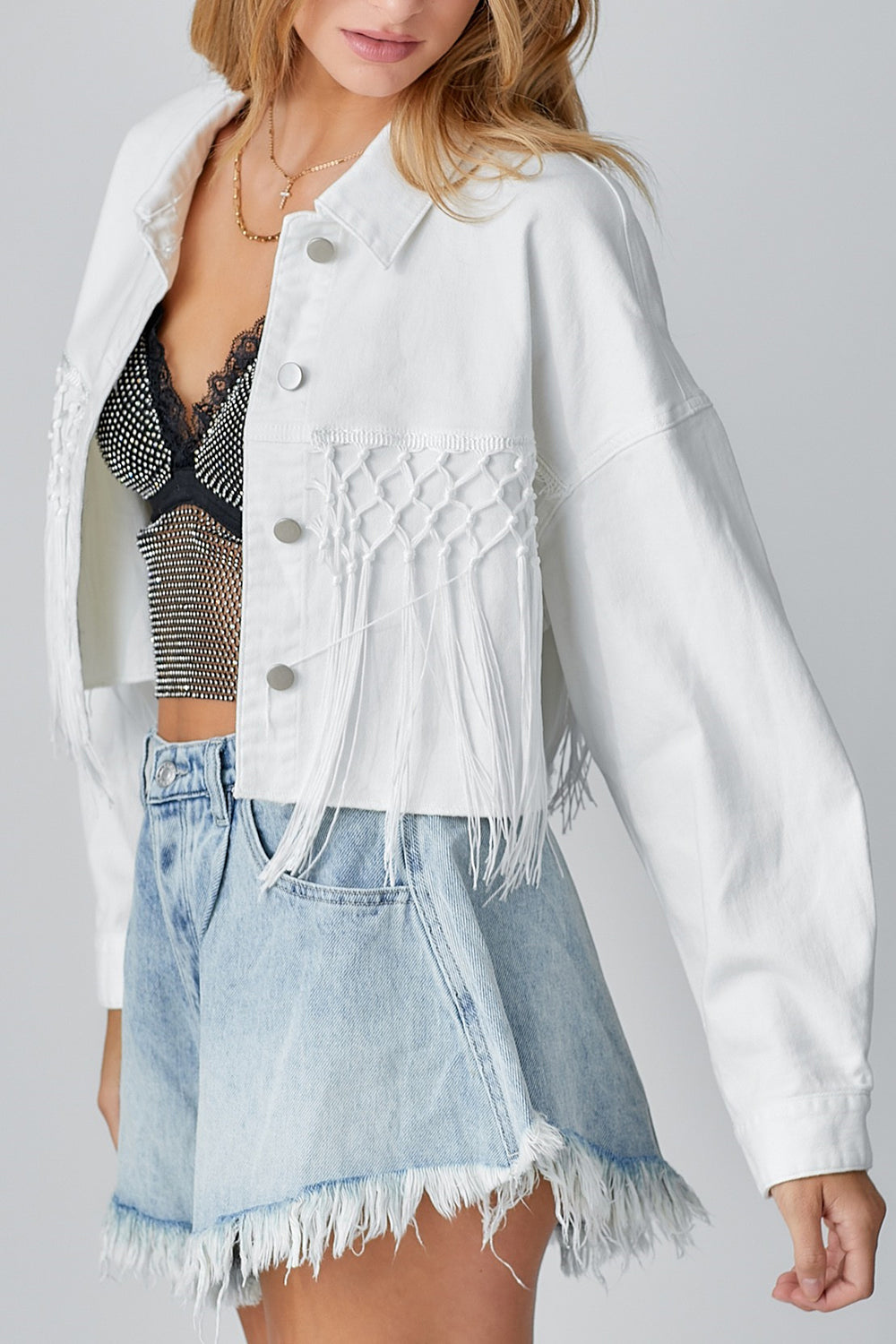 Vibrant Tassel Denim Jacket