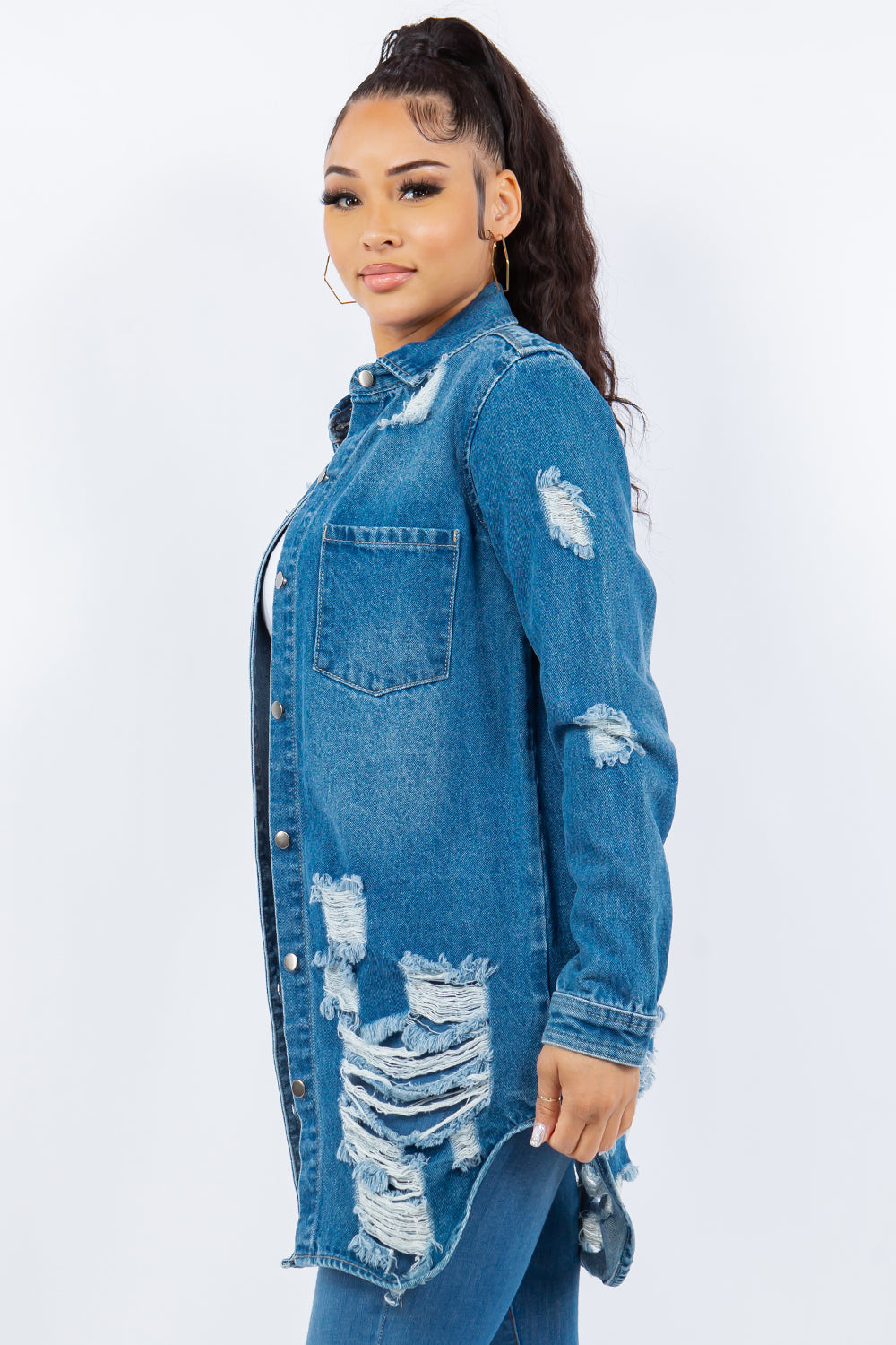 Urban Distressed Denim Blazer