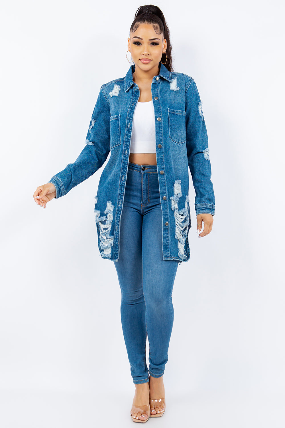 Urban Distressed Denim Blazer